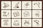 Crafting and DIY Doodle Icon set, an Outline Icon by Vectors Market (Thumbnail 6 of 8)