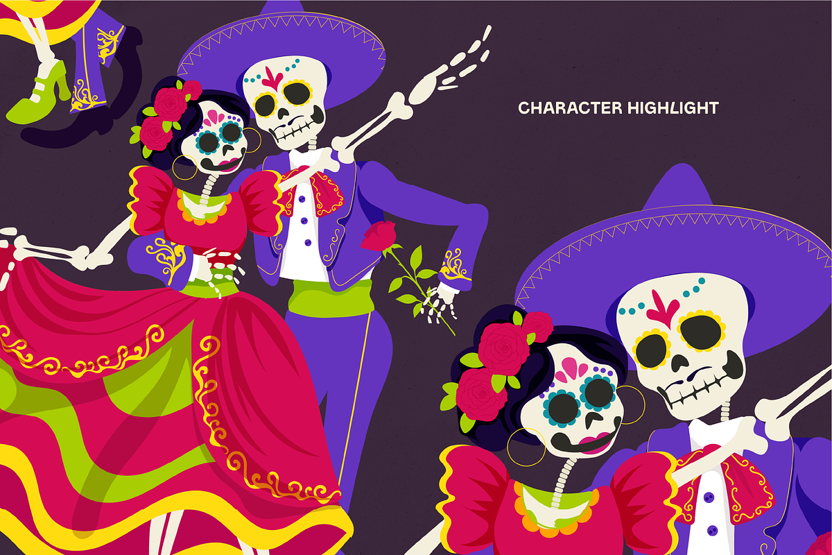 Dia De Los Muertos Character Set, an Illustration by Invisual Studio (Photo 4 of 10)