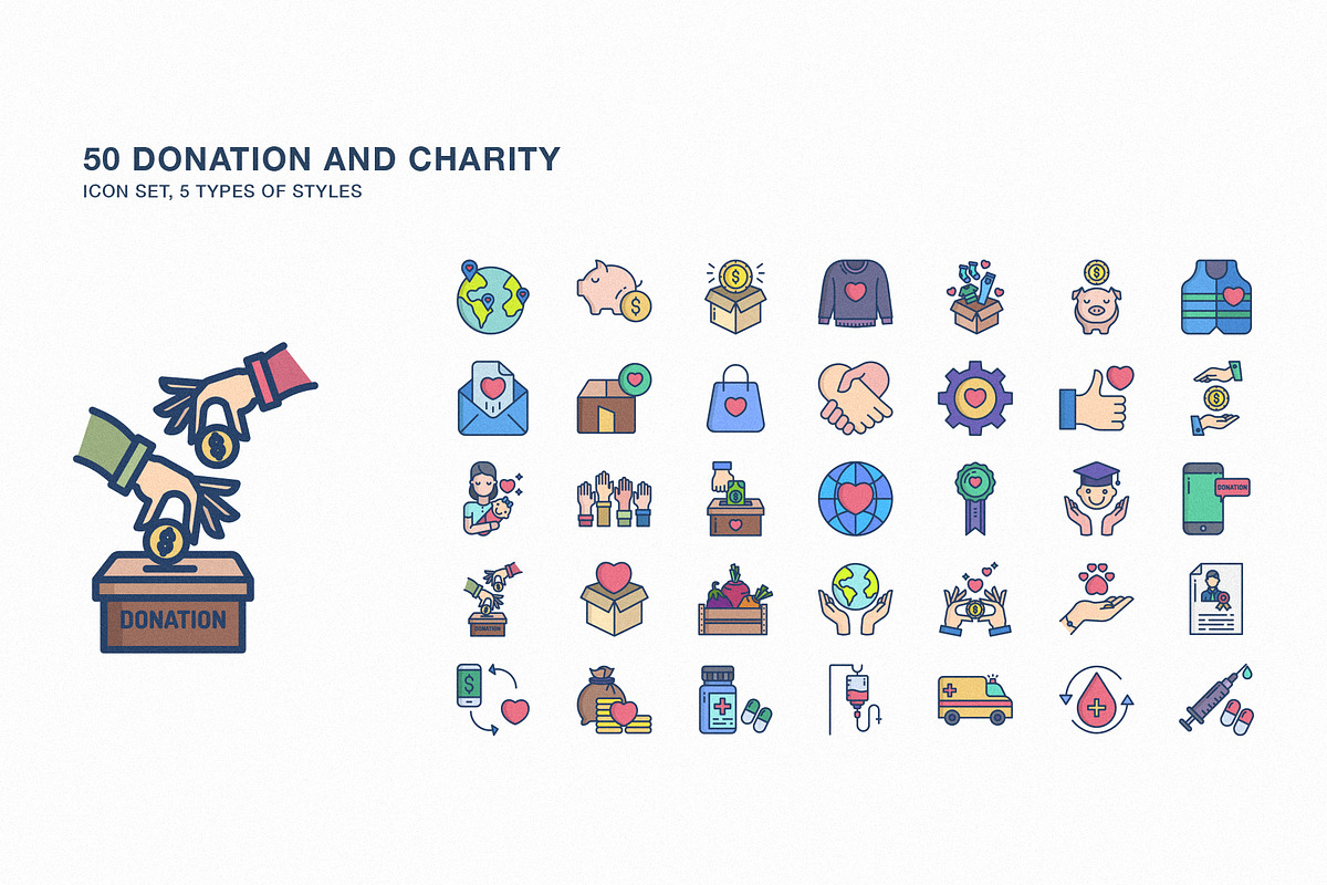Donation and Charity icon set, a Solid Icon by Icongeek26 (Photo 1 of 6)