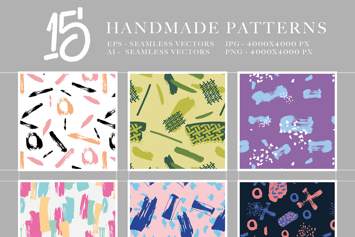 Handmade Seamless Brush Patterns, a Pattern Graphic by Joseph Chernashki (Photo 5 of 8)