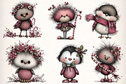 Whimsical Christmas Fluffy Birds, an Illustration by Dream Creation (Thumbnail 2 of 7)