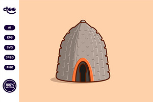 Simple Maison Obus Cartoon, an Object Illustration by Satisfactoons