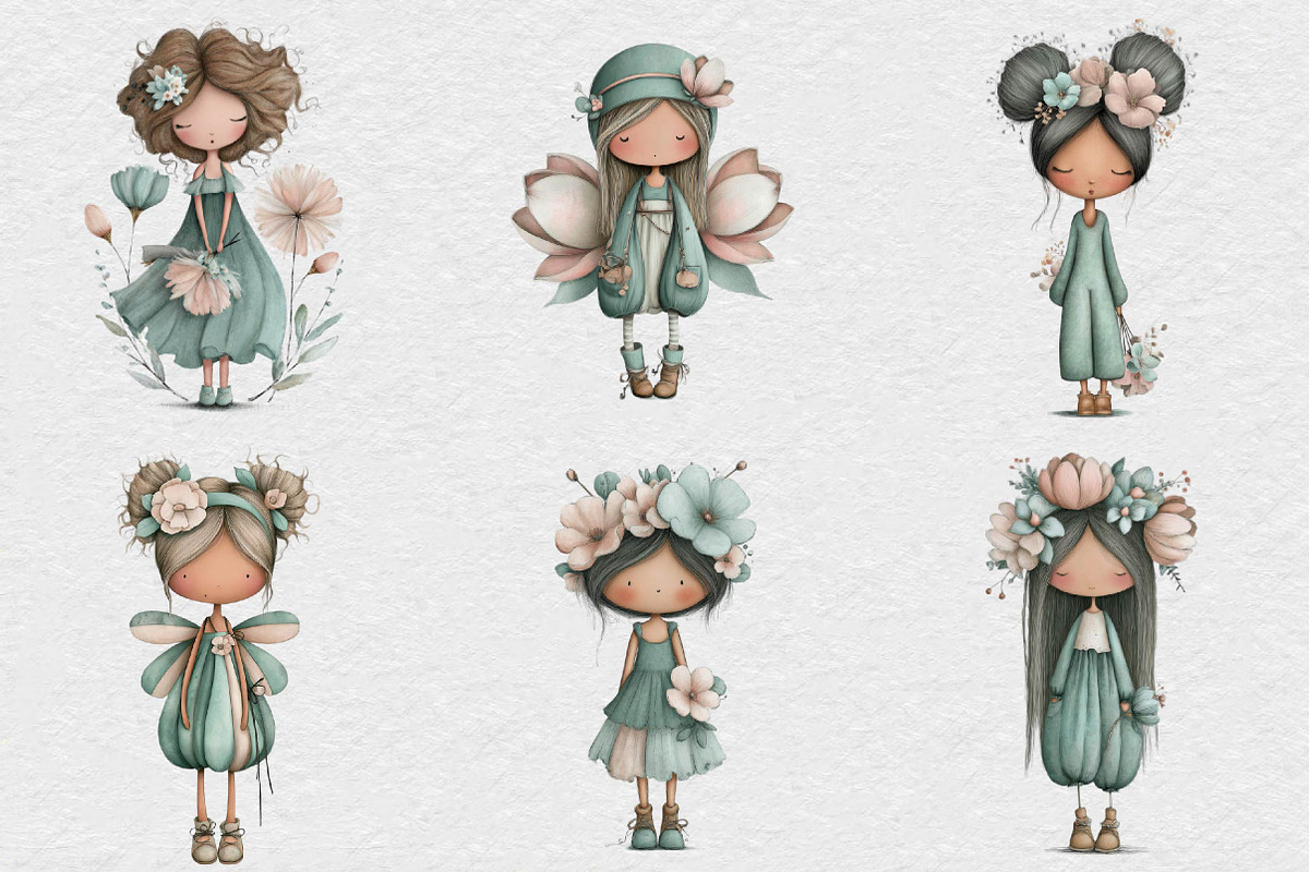 Whimsical Spring Fairy Clipart, an Illustration by DreamCafeArt (Photo 6 of 6)