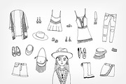 Set, seamless pattern of boho style, a Decorative Illustration by Good Studio (Thumbnail 2 of 4)