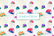 Set of Watercolor Jellyfish, a Decorative Illustration by Sunshine Art Shop (Thumbnail 6 of 7)