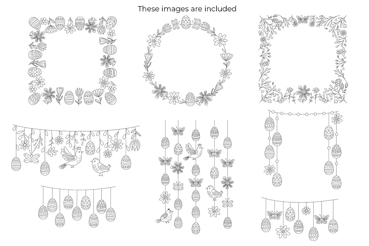 Easter Harmony Doodle Clipart, a Seasonal Illustration by Anna Druzhkova (Photo 3 of 16)