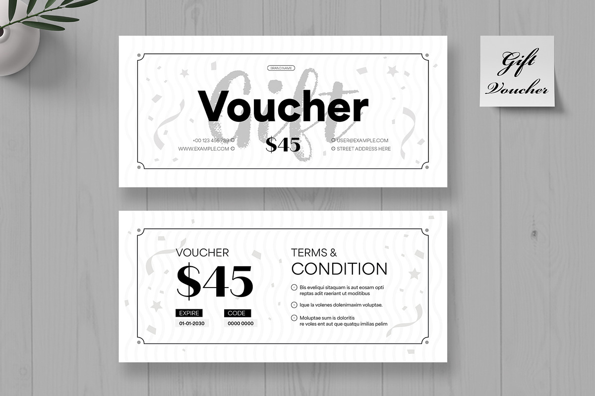 Gift Voucher Card Template, a Card Template by MightyDesign (Photo 2 of 6)