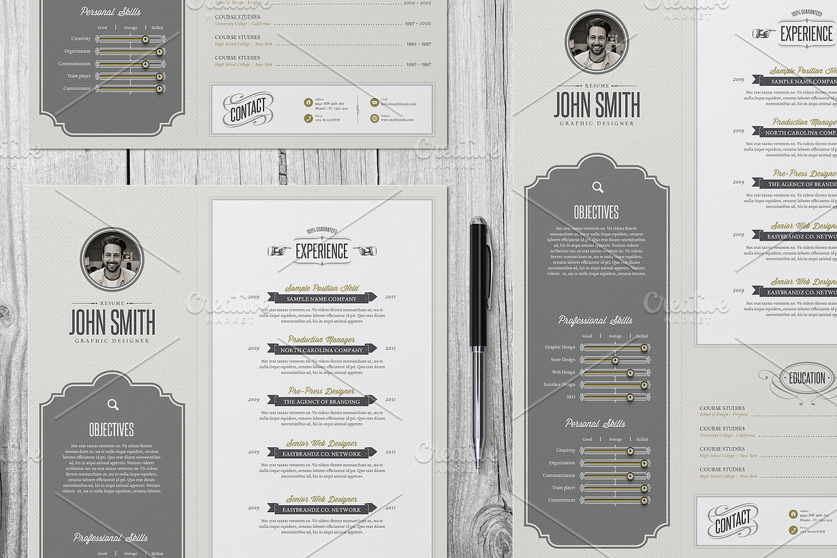 Retro Resume Template, a Resume Template by Easybrandz (Photo 2 of 4)