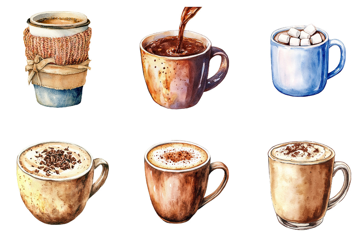 Coffee Clipart, Coffee Mug Clipart, an Illustration by Design Market (Photo 3 of 4)