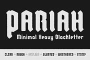 Pariah - Minimal Heavy Blackletter, a Blackletter Font by OPENCITYDESIGNCO (Thumbnail 1 of 5)