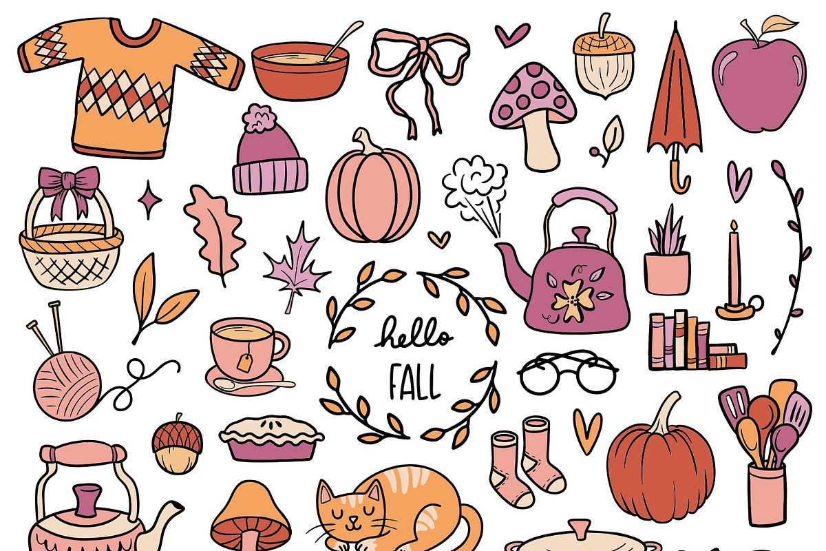 Pink Fall PNG SVG Clipart, an Object Illustration by Huckleberry Hearts (Photo 1 of 3)