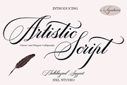 Artistic Script, a Script Font by HKL Studio (Thumbnail 1 of 10)