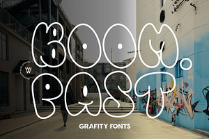 Boom Past Grafity Line Font, a Script Font by WhymoreArt