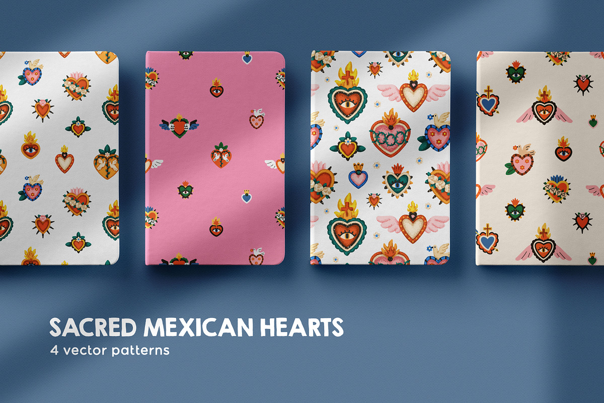 Mexican hearts seamless patterns, a Pattern Graphic by Good Studio (Photo 1 of 13)