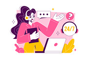 6 Customer Support Illustration, a Person Illustration by denayunebgt (Thumbnail 3 of 3)