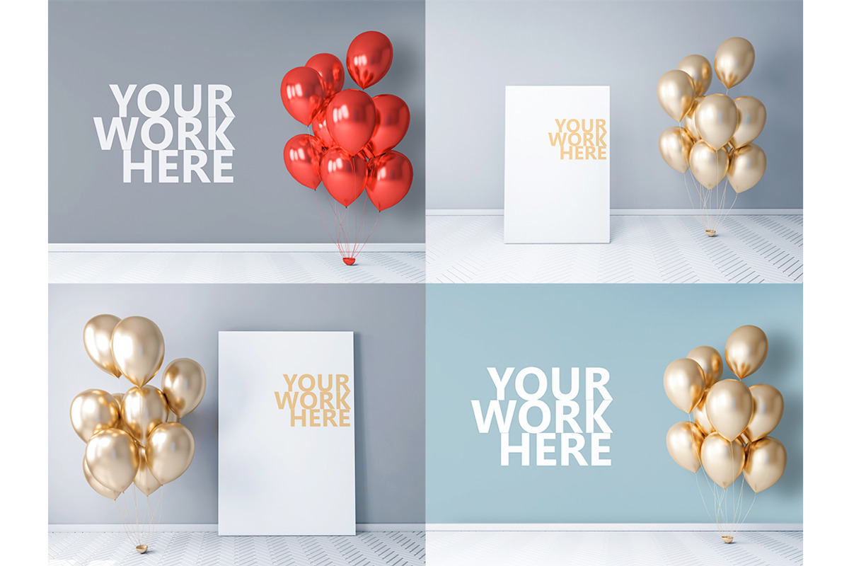 11 new PSD mockups with balloons, a Print Template by Radmila (Photo 3 of 4)