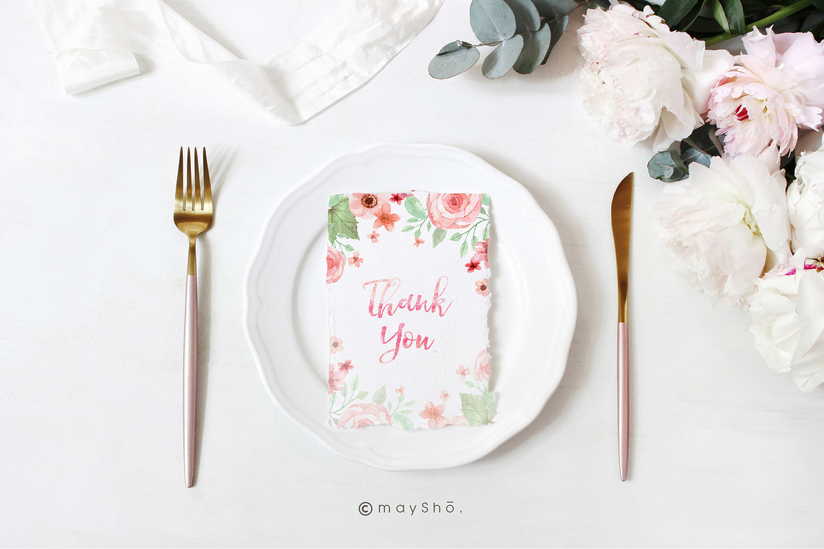 Watercolor Flower Wedding Invitation, an Illustration by May • SHO (Photo 4 of 4)