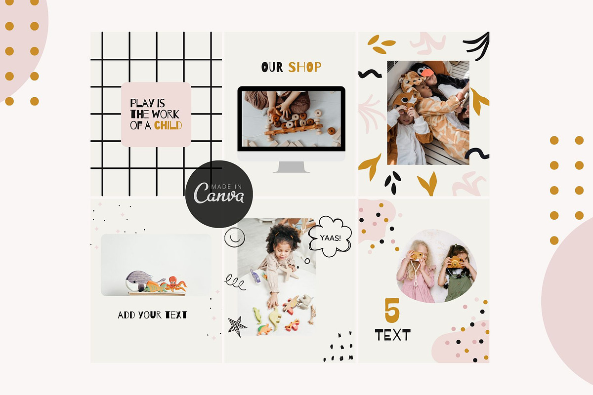 Kids Instagram Post & Stories Canva, a Social Media Template by Yaaas Design (Photo 8 of 16)