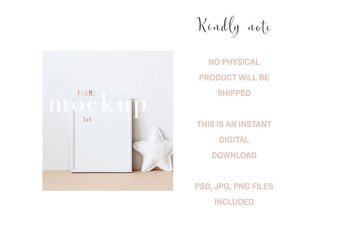 Kids Frame Mockup, Boho Mockup Frame, a Print Template by BirdieFrames (Photo 3 of 3)