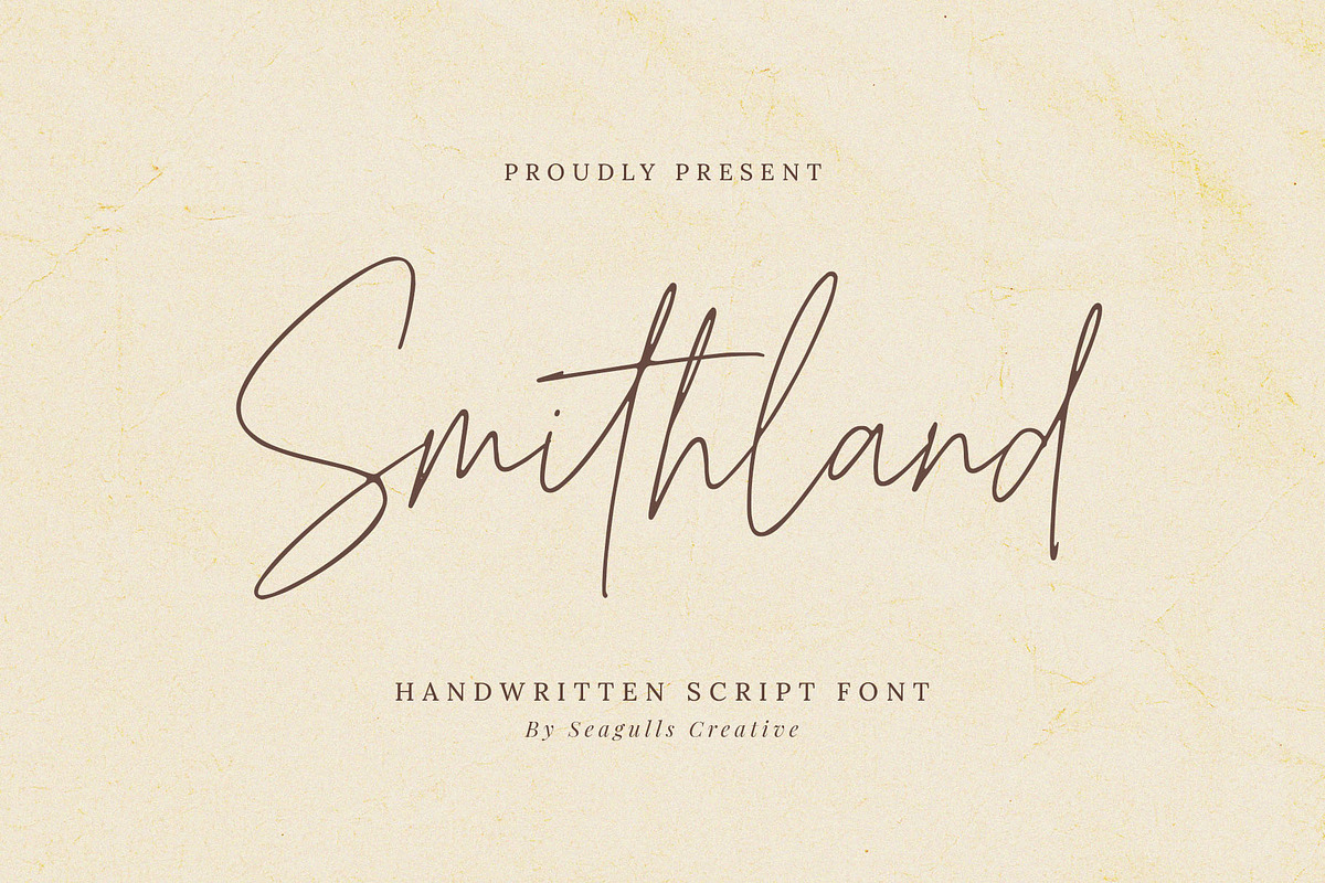 Smithland Handwritten Script, a Script Font by Seagulls Creative (Photo 1 of 11)