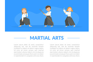 Martial Arts Banner Template with, a Sport Illustration by TopVectors