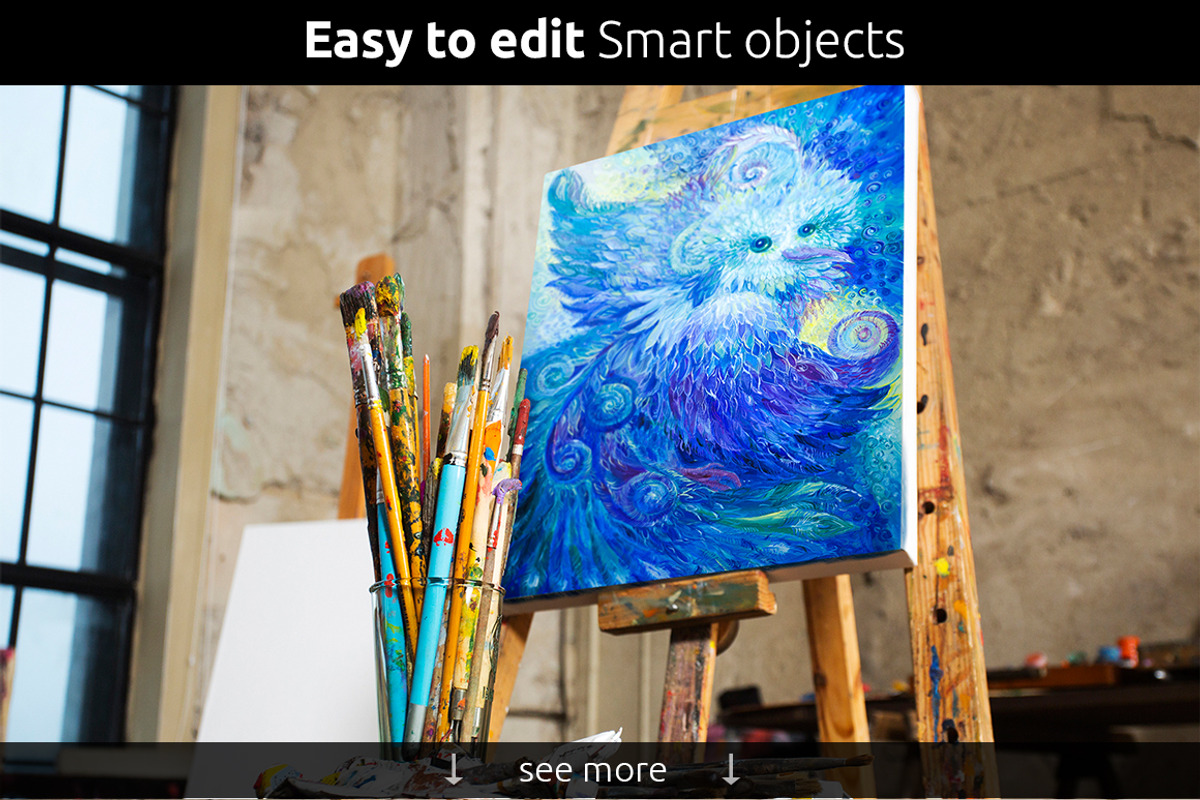Art Canvas Realistic Gallery Mock-Up, a Print Template by denisespinoza (Photo 2 of 5)