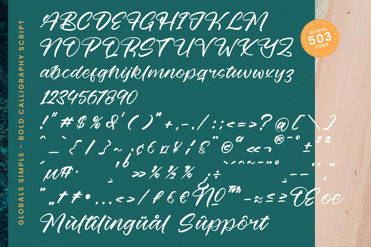 Globals Simple Bold Calligraphy Font, a Script Font by stylishtype.co (Photo 18 of 20)