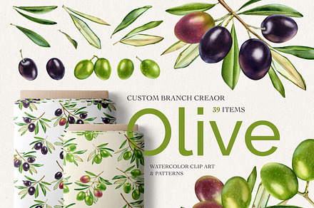Watercolor Olive Branch Creator Kit