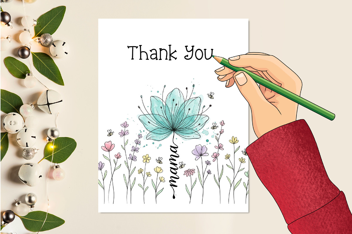 Boho Floral Mama T-shirt Design PNG, an Illustration by Creative Art (Photo 2 of 3)