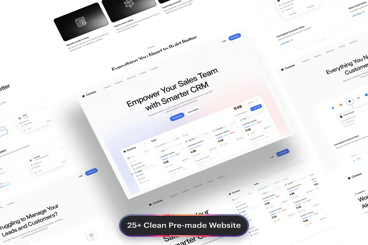 Contree CRM Website Template UI Kit, an UI Kit Template by Lumina_ui_ux202 (Photo 4 of 8)