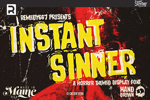Instant Sinner, a Font by Remedy667