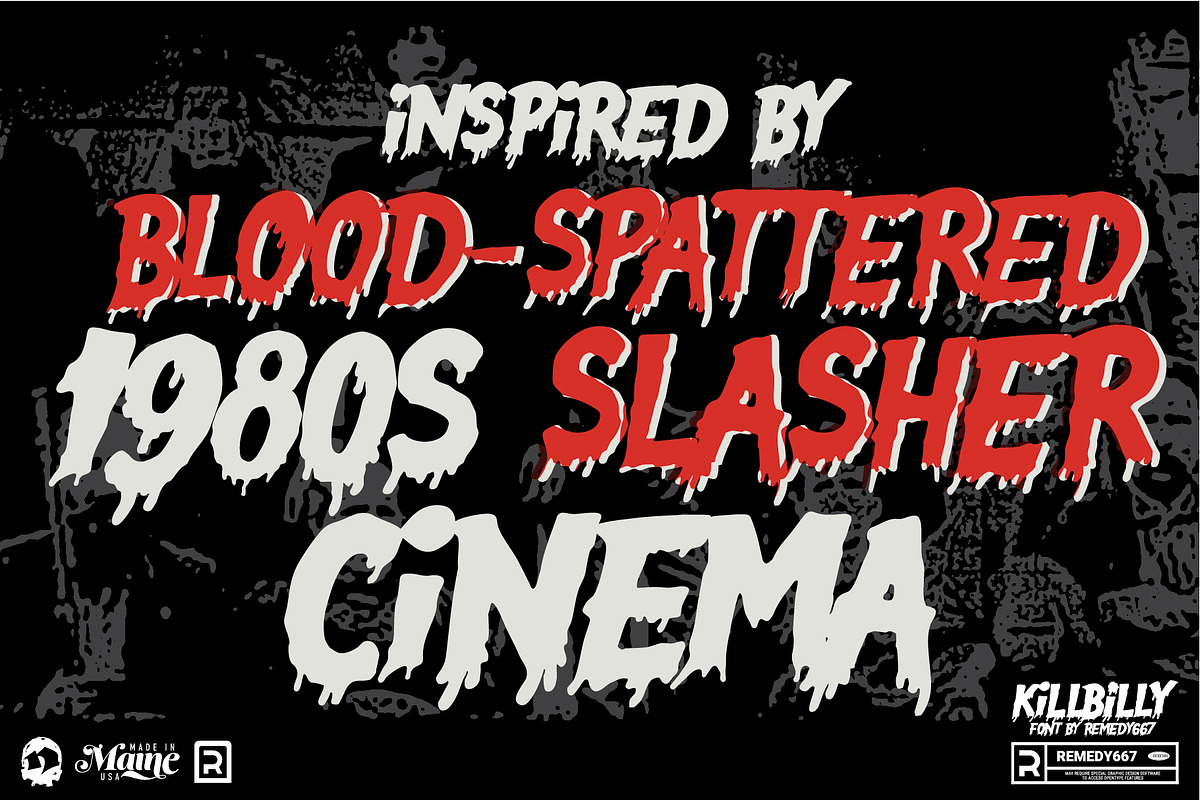 Killbilly - Rotating Horror Font, a Handwritten Font by Remedy667 (Photo 6 of 7)