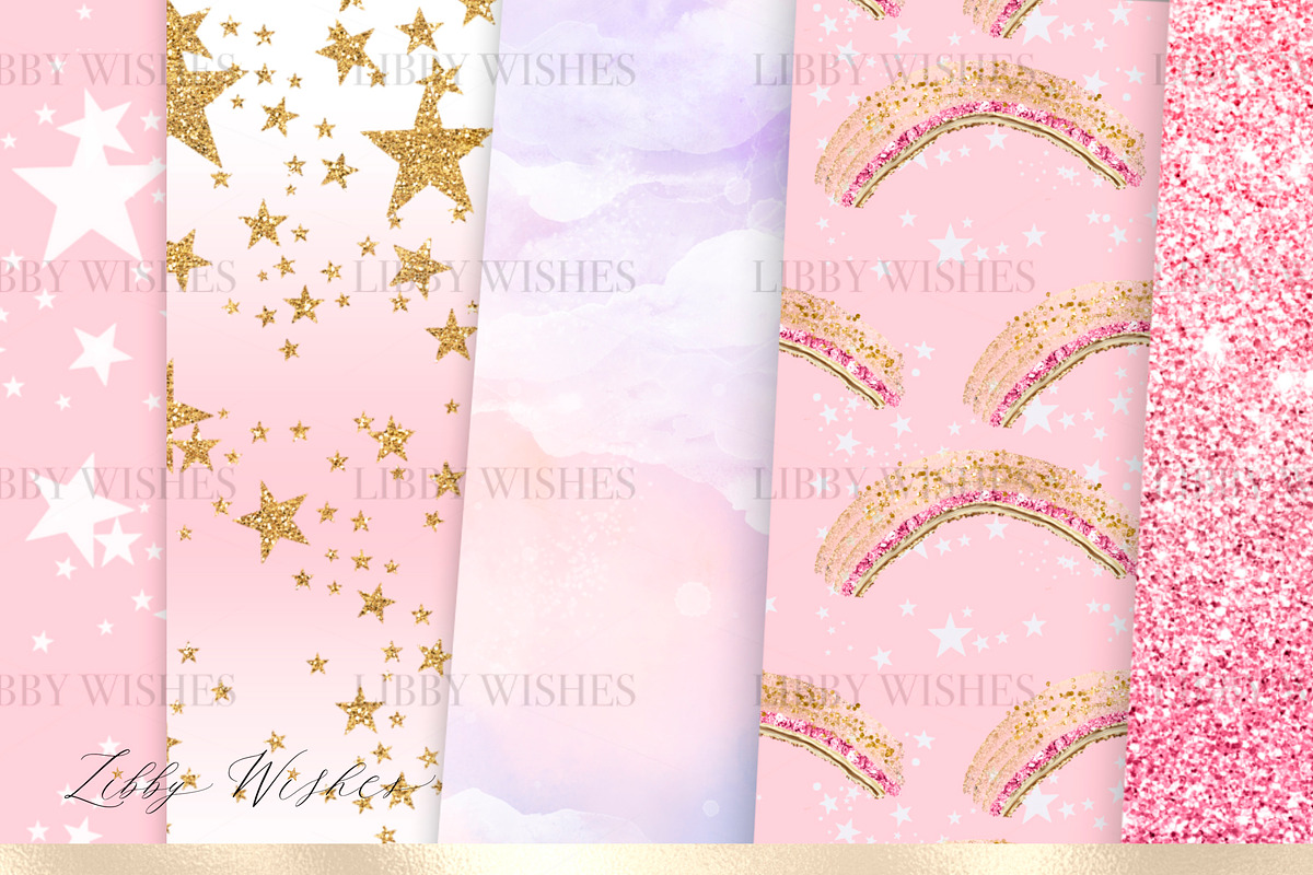 Unicorn patterns in Pink, a Pattern Graphic by Libby Wishes (Photo 4 of 10)