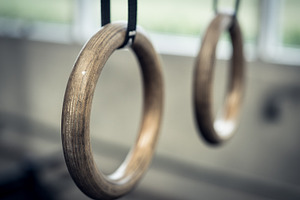 Gymnastic Rings At Fitness Facility