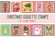 Christmas Coquette Stamps Clipart, an Illustration by Libby Wishes (Thumbnail 1 of 11)
