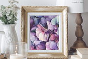 Watercolor violet Hydrangea painting, an Illustration by Khrys.art (Thumbnail 6 of 8)