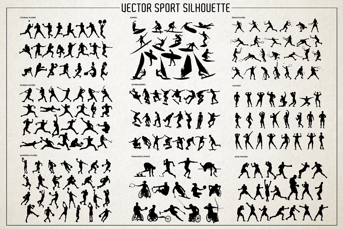 9 set of Vector sport silhouette, an Object Graphic by Giordano Aita Graphics (Photo 1 of 11)