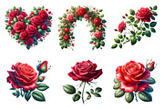 Red Roses Clipart, Rose Flowers PNG, an Illustration by Dream Creation (Thumbnail 5 of 6)