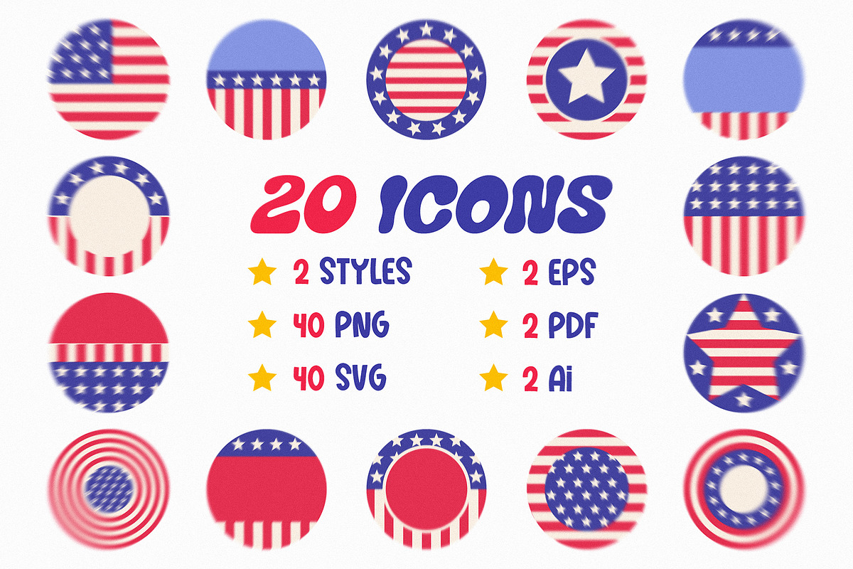 Vector retro icons in American style, a Solid Icon by Sir13 (Photo 2 of 4)