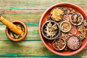 Dry healthy herbs in natural herbal