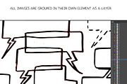 Speech & thought bubbles - vector, a Work Illustration by Renée from Studio neetje (Thumbnail 3 of 4)