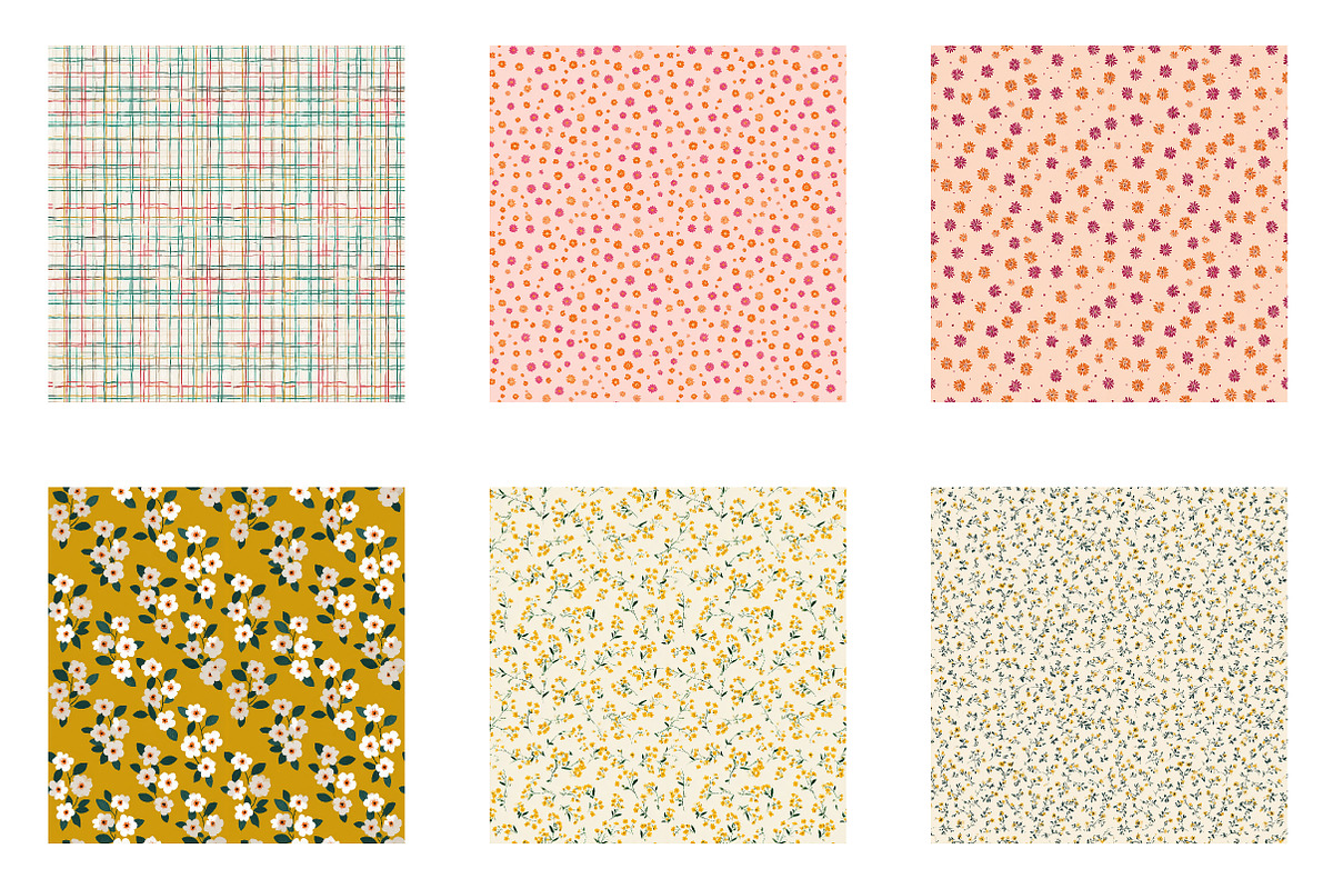 Floral digital papers, Seamless patt, a Pattern Graphic by Libby Wishes (Photo 3 of 5)