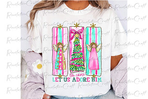 Oh Come Let us Adore Him,Preppy Xmas, an Illustration by OK Design