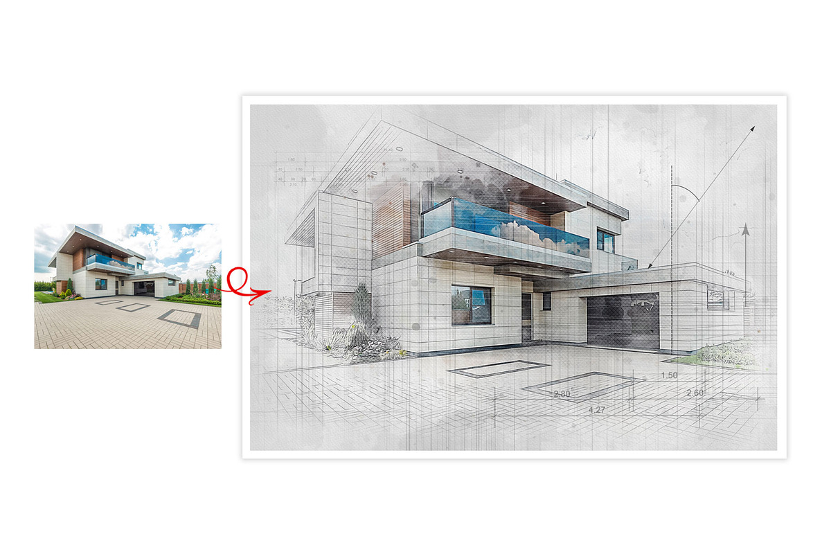House Concept Sketch Art Effect, an Action Add-On by MRI STUDIO (Photo 12 of 29)