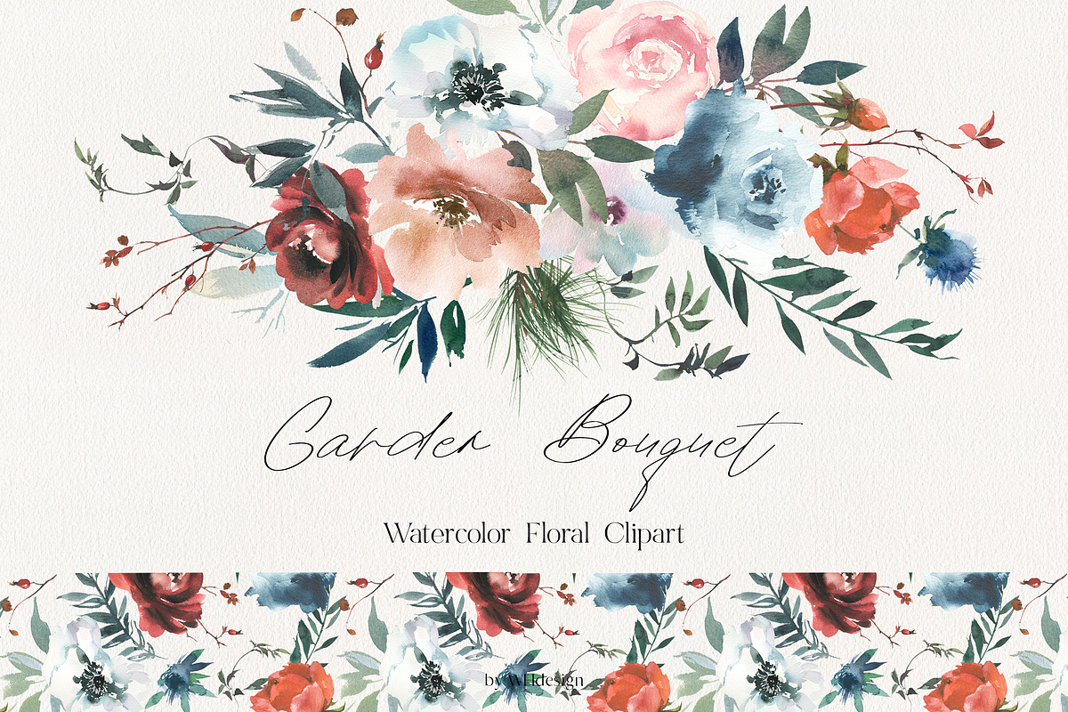 Garden Bouquet Watercolour Florals, a Decorative Illustration by whiteheartdesign (Photo 1 of 7)
