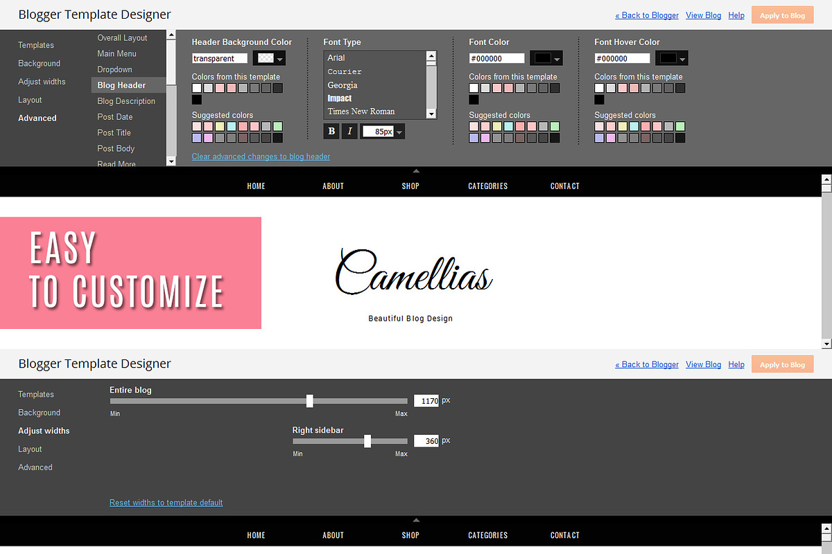 Blogger Template Responsive CAMELLIA, a Websites & App Template by Vefio Themes (Photo 2 of 3)