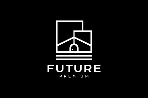 future house real estate line logo, a Branding & Logo Template by devastd