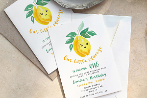 Watercolor Lemons Set