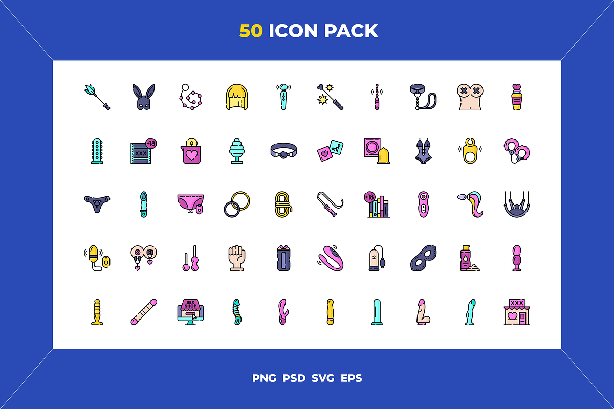 Sex shop icons, an Outline Icon by Wencory (Photo 1 of 2)
