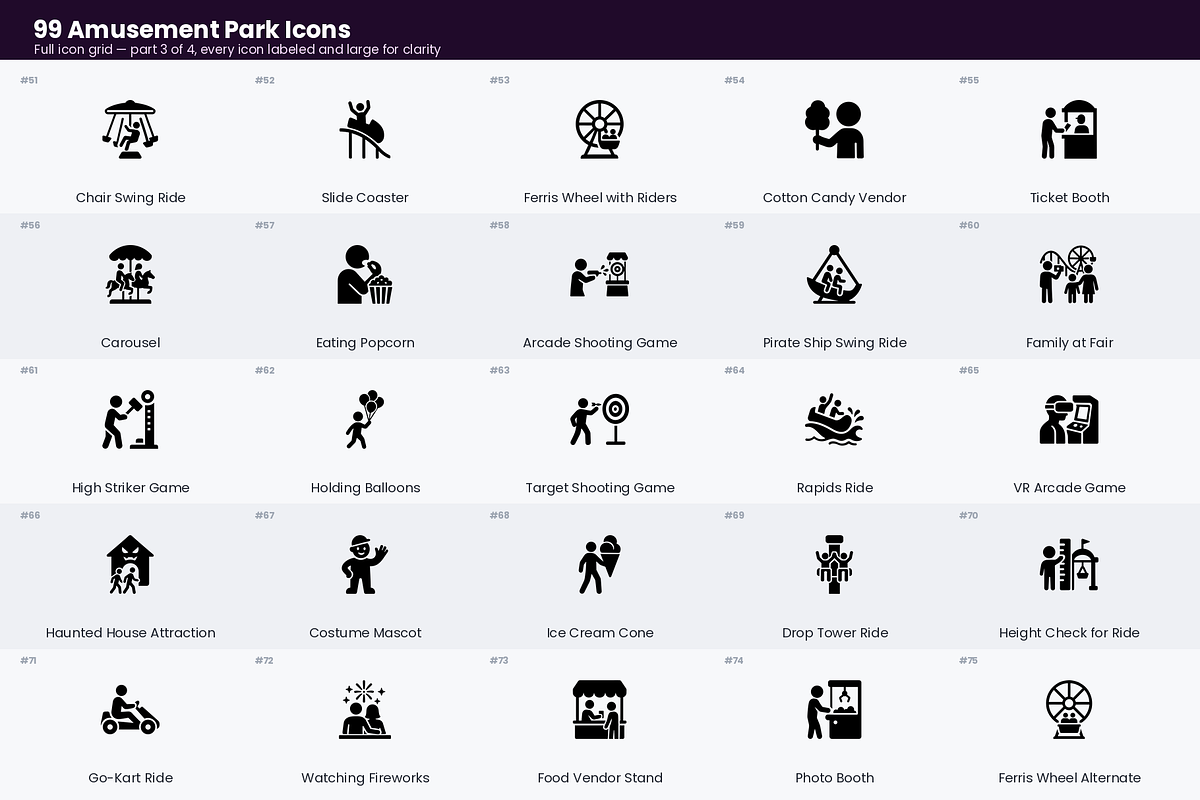 Amusement Park Icons, a Solid Icon by Symbolic Language (Photo 4 of 6)